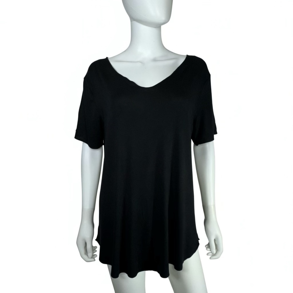 Crazy Train Classic Black Women's V-neck Loose Fit Top